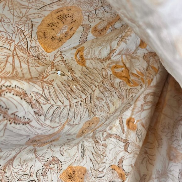 VNTG Handmade Orange Floral 50s Button Full Skirt Handmade No Size HOLES - Picture 7 of 10